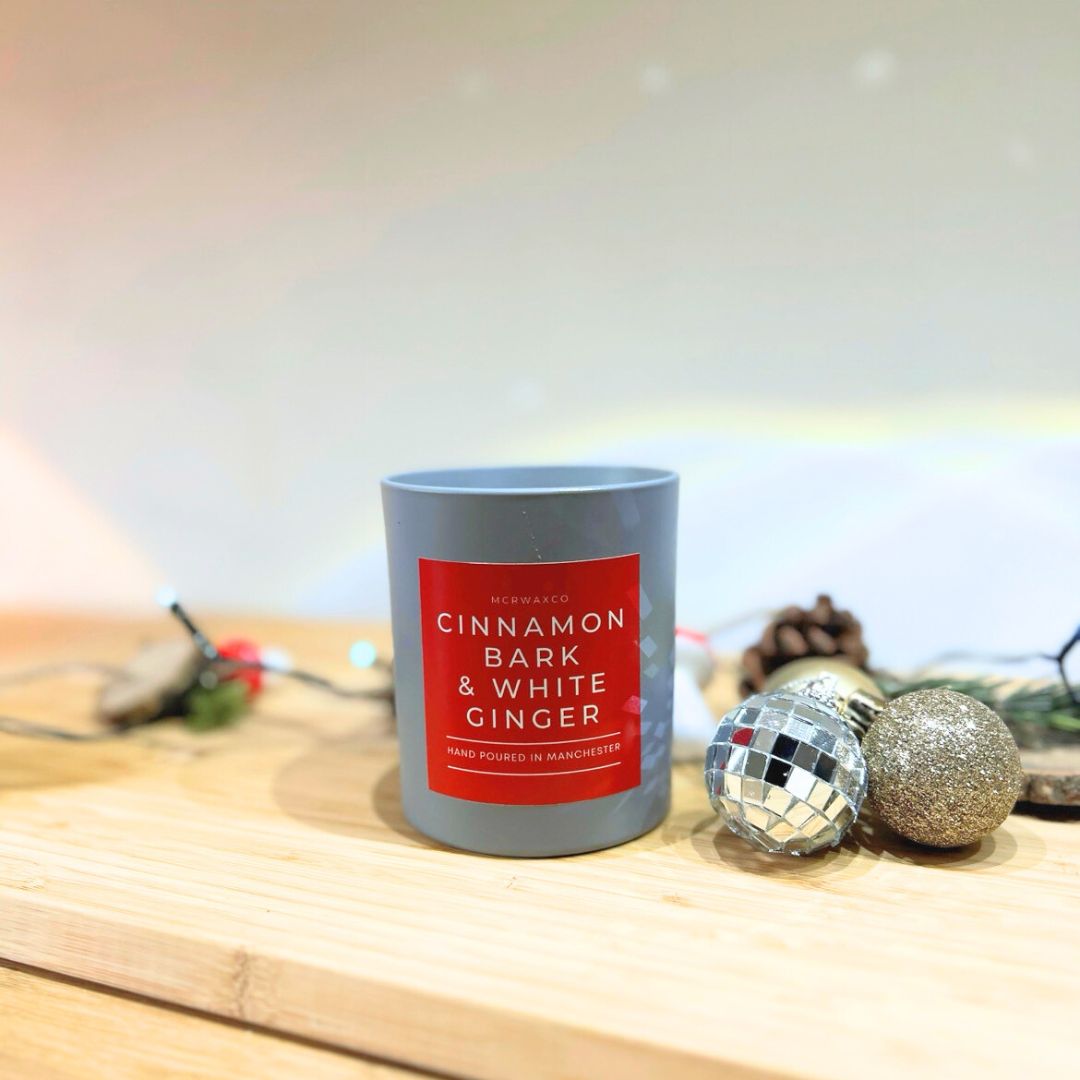Cinnamon bark & White Ginger Christmas Candle - Mcrwaxco